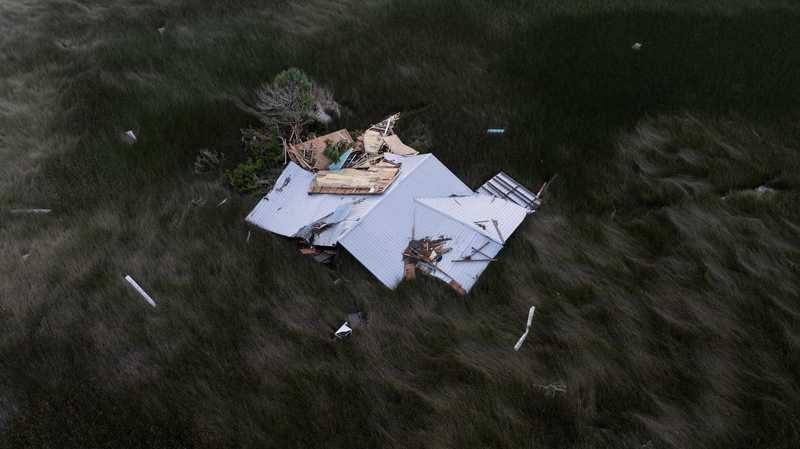 Home damaged by Hurricane Helene - a result of not using the FORTIFIED Roof with ZIP System in hurricane zones.